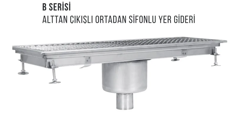 Yer Izgarası, Alttan-Ortadan Ø 70 Çıkışlı-B2/70-300*950