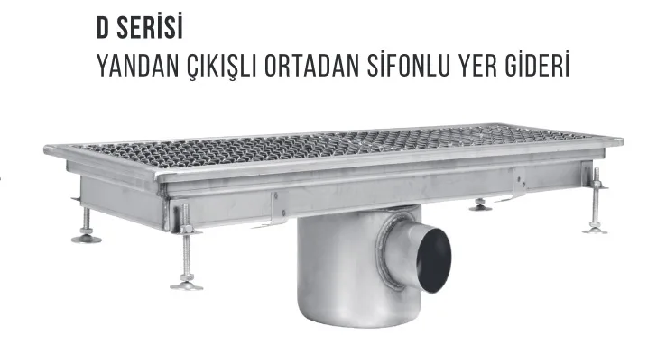 Yer Izgarası, Yandan - Ortadan Ø 70 Çıkışlı-D2/70-300*750